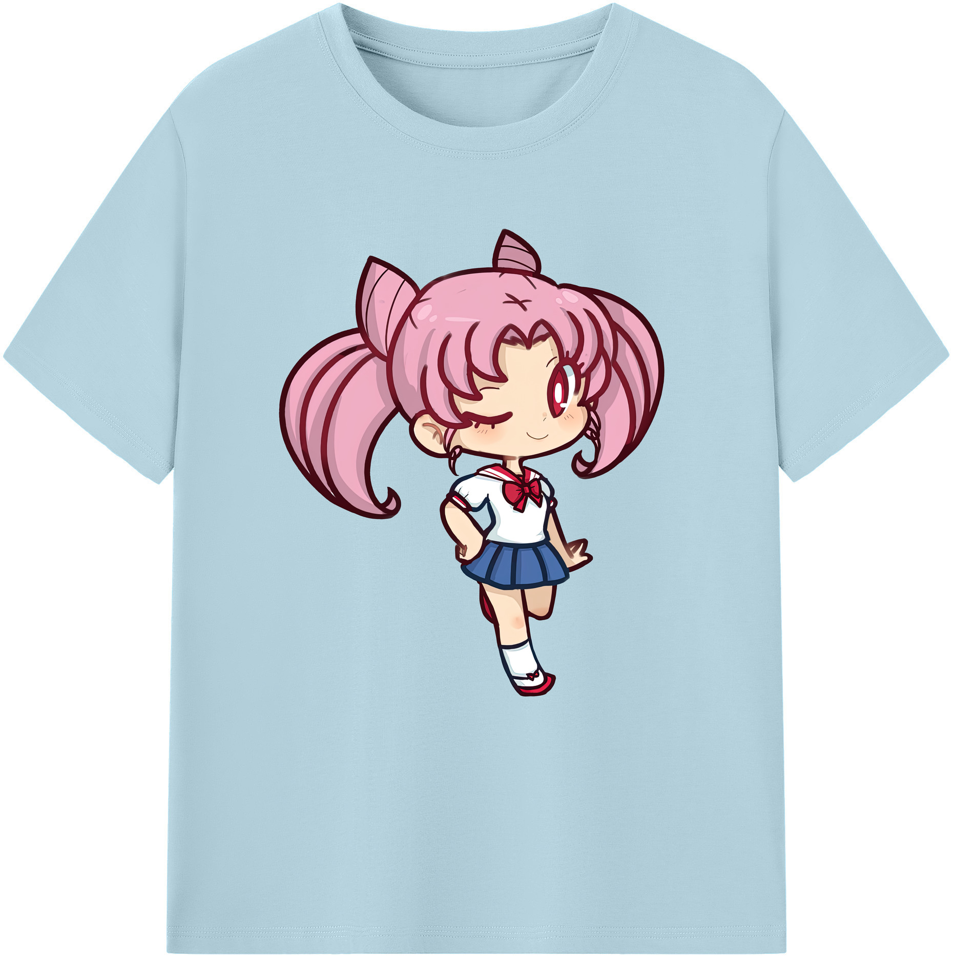 （画像用） 美少女戦士セーラームーン ちびうさ Sailor Moon Chibiusa Tsukino Usagi Small Lady Serenity 綿100％半袖Tシャツ（フロントプリント）